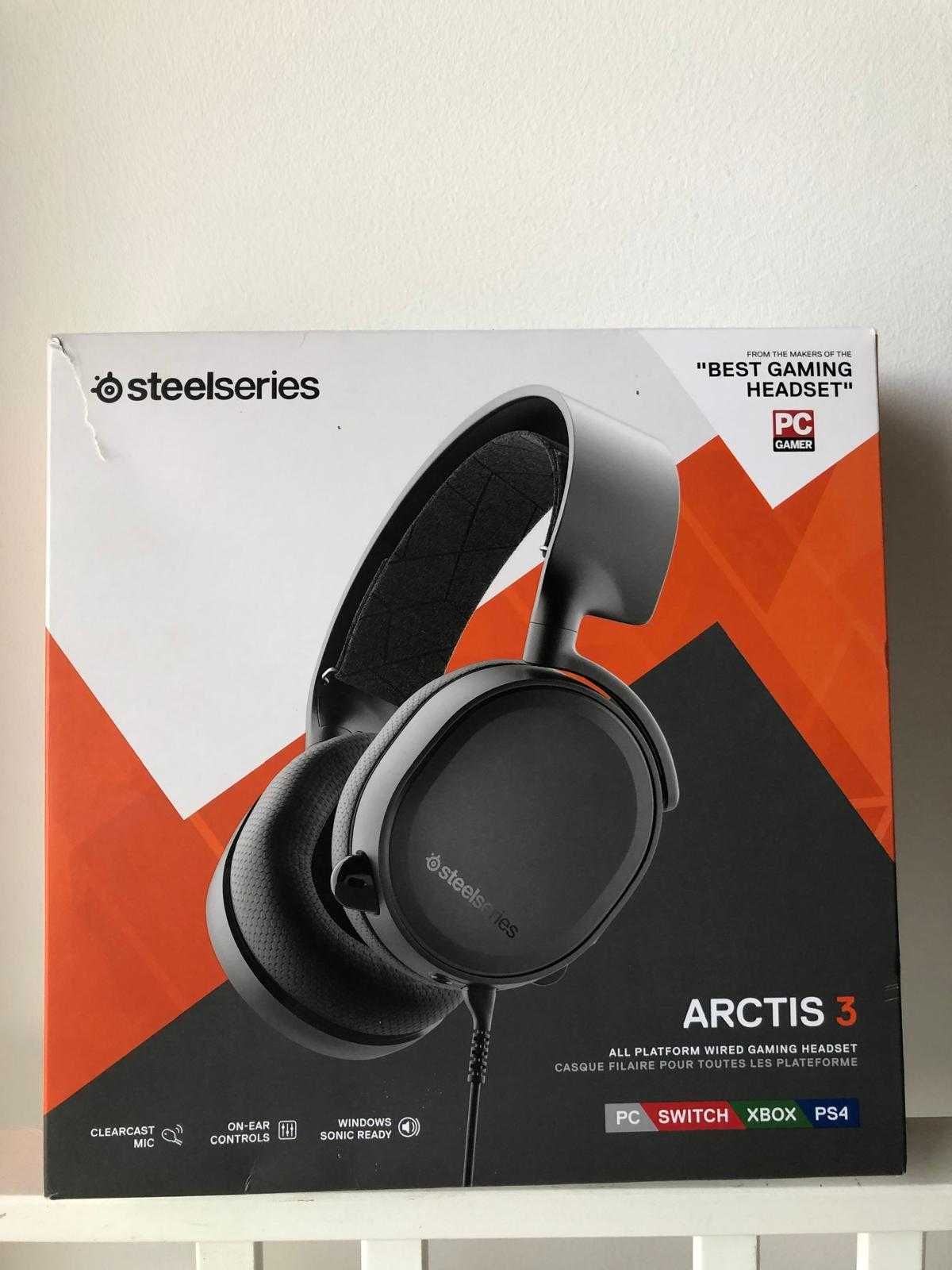 Headphones Steel Series Artic 3 na caixa