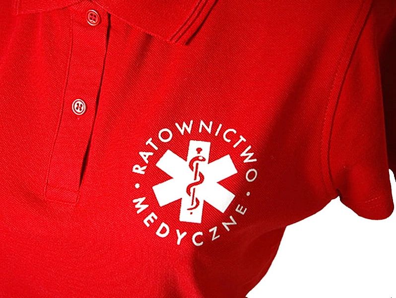 Koszulka Polo damska RATOWNICTWO MEDYCZNE czerwona (M)
