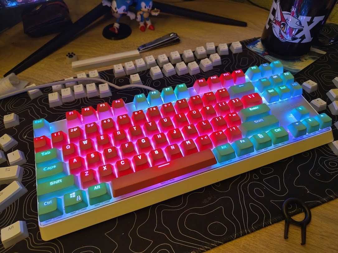 Modecom Volcano Lan Party RGB White/Biała (brown switch) + keycapsy