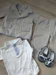 Chrzciny chrzest Garnitur body buty coccodrillo chrzest 68
