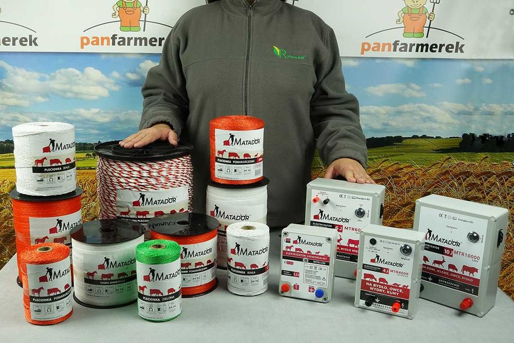 Pastuch elektryczny DRUT plecionka TAŚMA izolatory SŁUPKI elektryzator