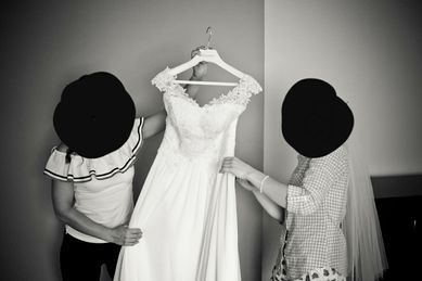 Suknia ślubna biała hiszpanka rozmiar S 36 155cm + 9 cm obcas