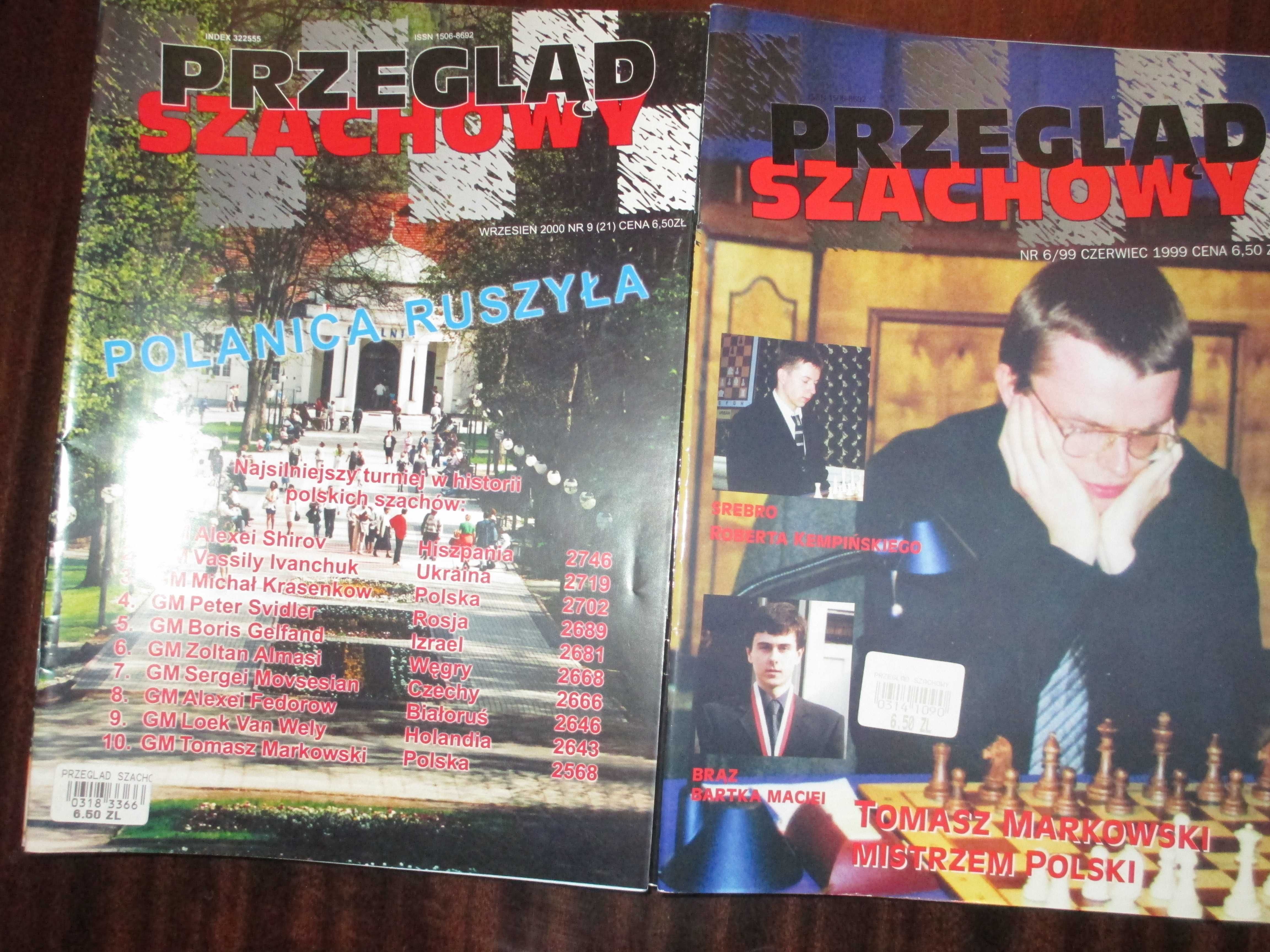 Czasopismo "Przegląd Szachowy", 2 egz. z roku 2001