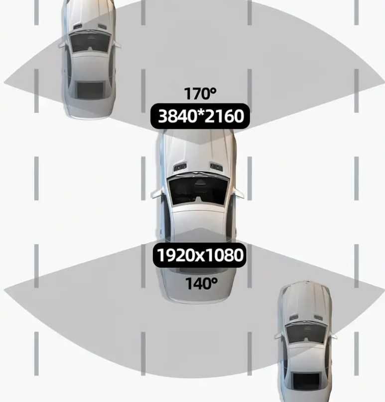 Видеорегистратор 2 камеры 4K UltraHD + microSD 64GB WiFi dash cam 170°