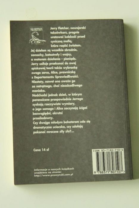 J.H.MARKS extra powieść TEORIA SPISKU stan bdb+ ładne wydanie