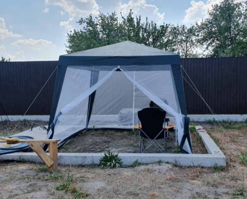 Палатка с москитной сеткой 3х3м. Для откачки мёда и отдыха