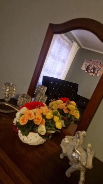 Komoda dębowa z lustrem