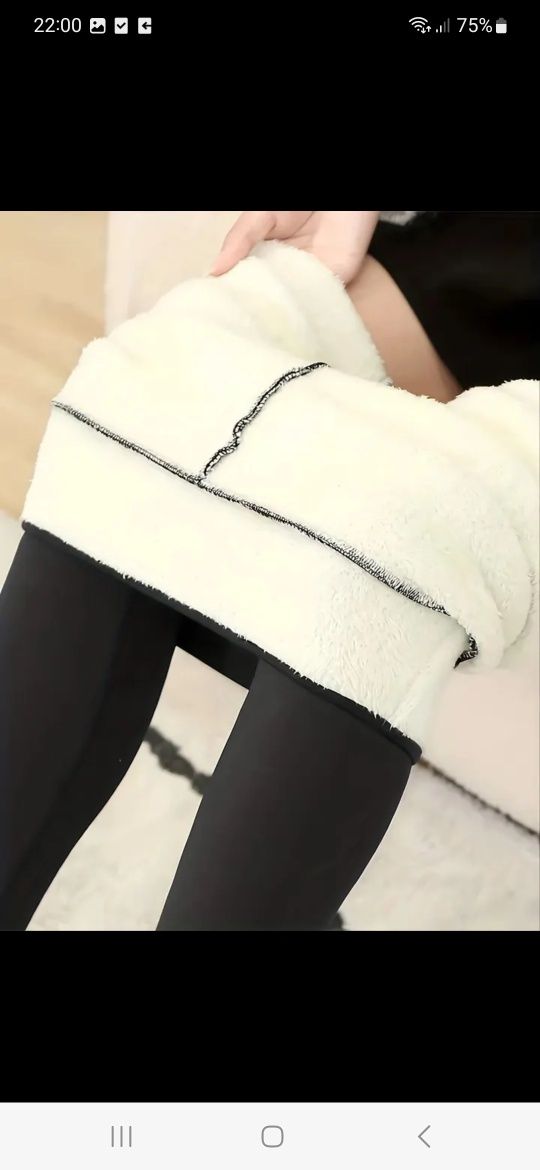 Nowe spodnie damskie legginsy ocieplane leginsy z futerkiem czarne xxl