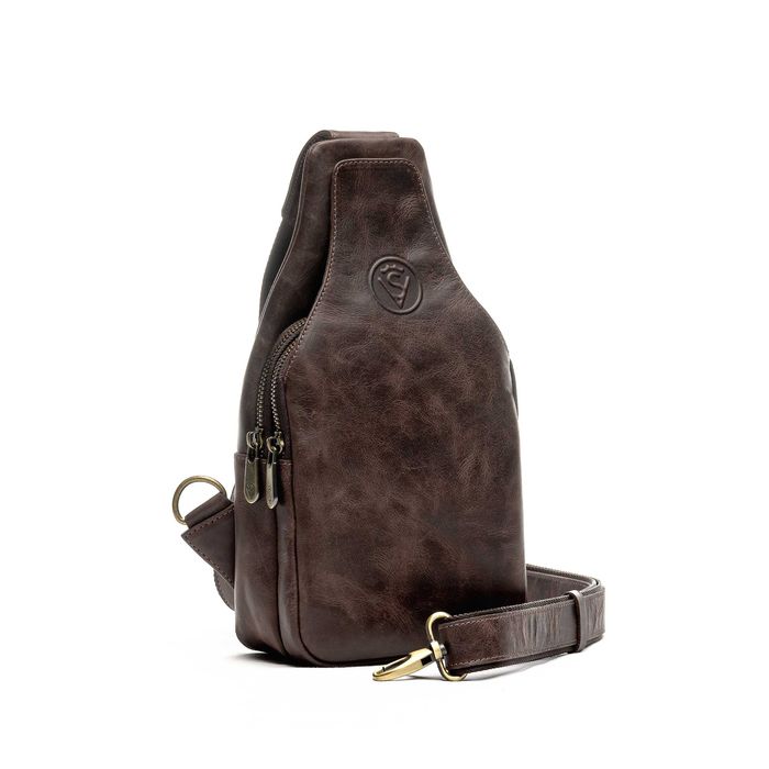 Сумка кожаная слинг мужская / Шкіряна чоловіча сумка через плече VS095