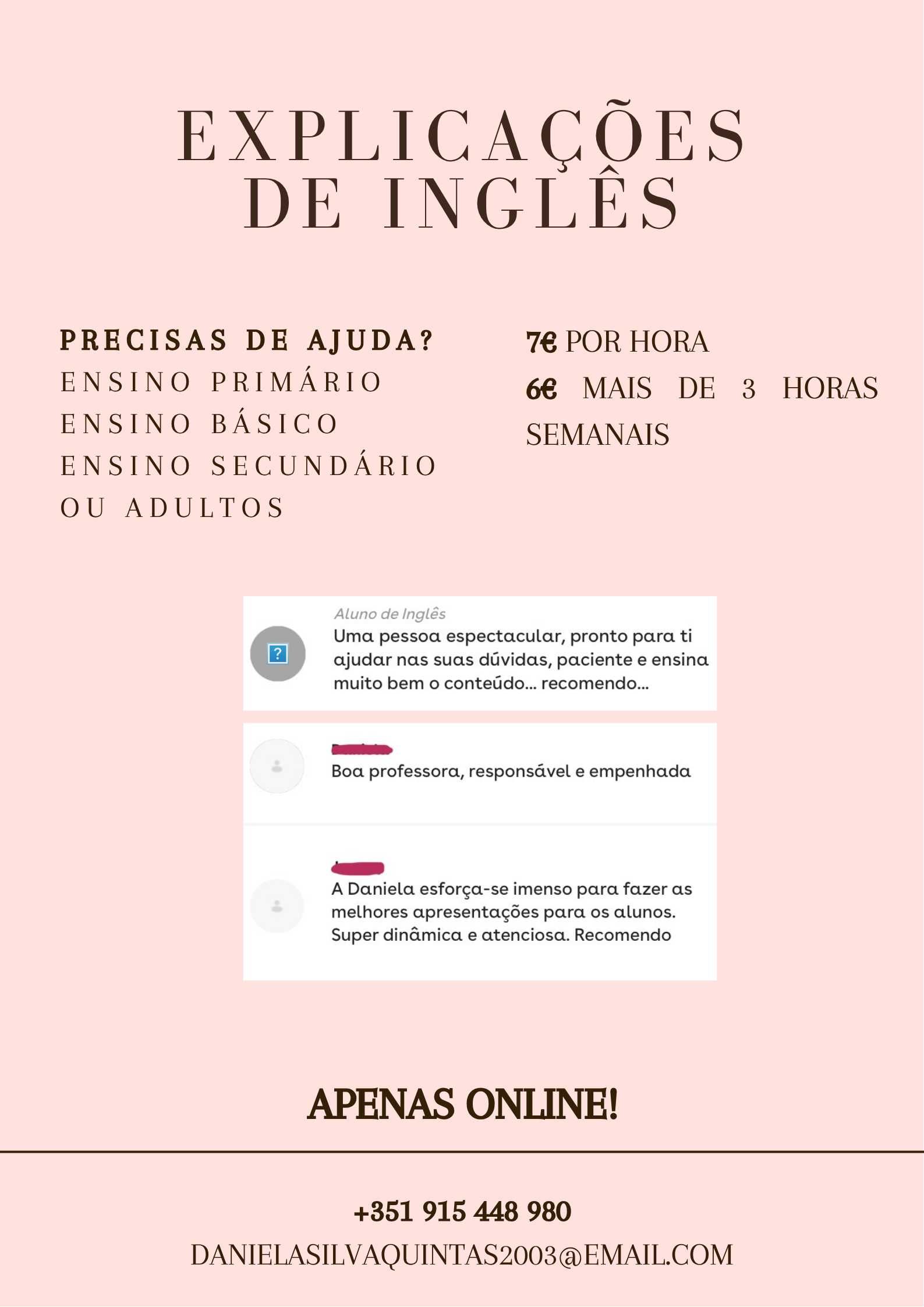 Explicações Inglês