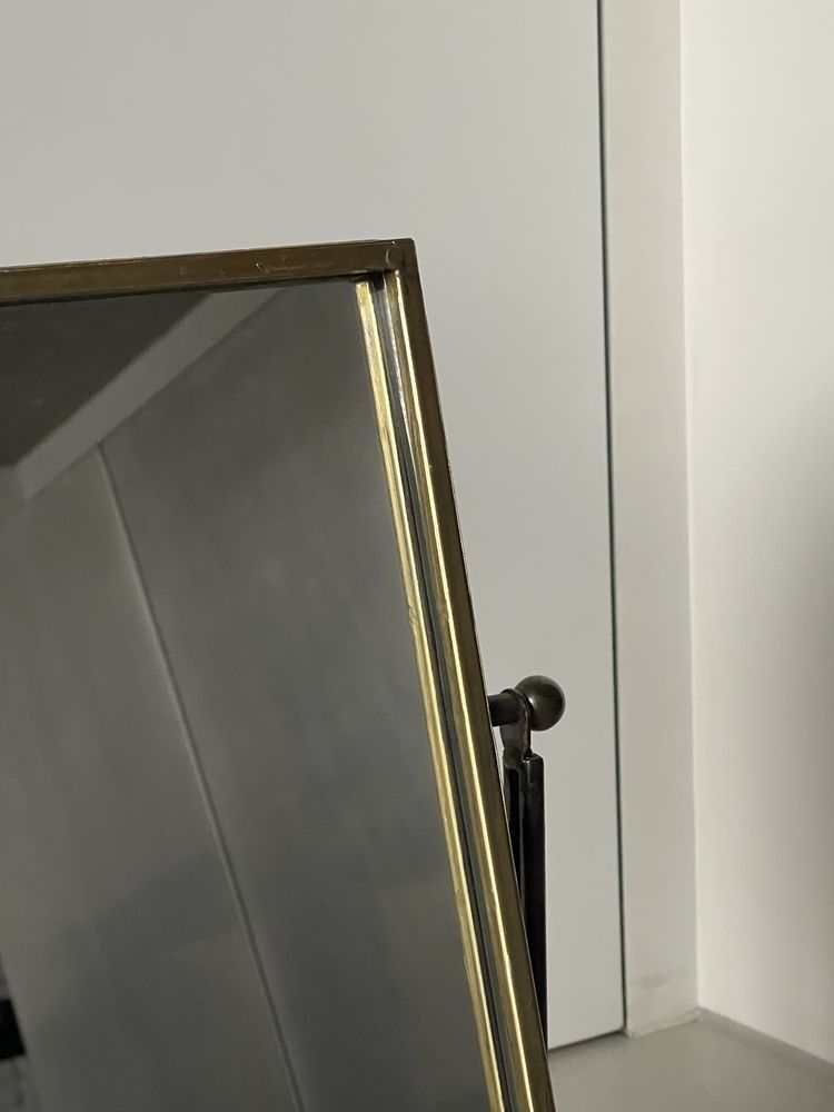 Duże lustro stojące vintage złota rama Nordal