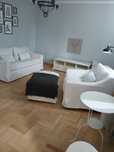 IKEA Farlov sofa 2 osobowa rozkładana+ fotel+ podnóżek biały komplet