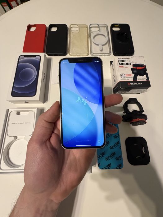 iPhone 12 mini 64GB Biały | nowa bateria 100% | zestaw XXL + Gearlock