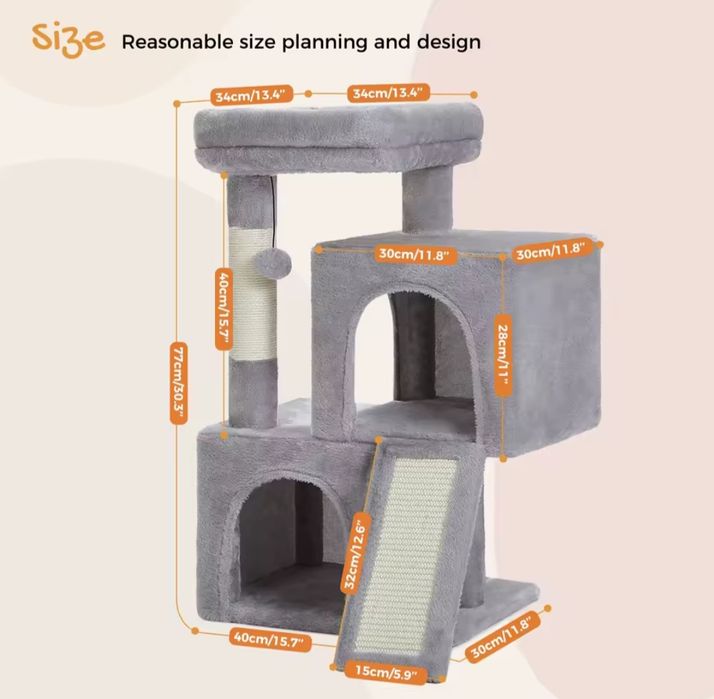 Duży drapak dla kotów domowych, wieża z drapakiem dla kotów rasowych