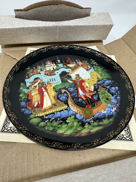 Коллекционная настенная тарелка Садко Палех ЛФЗ