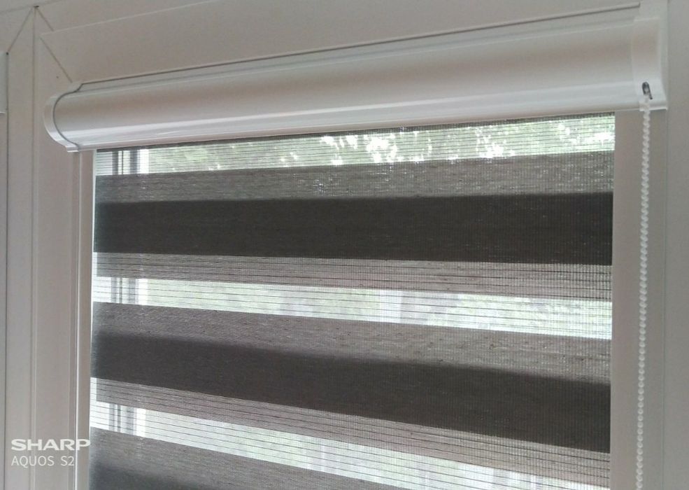 Рулонные шторы, тканевые ролеты день-ночь.