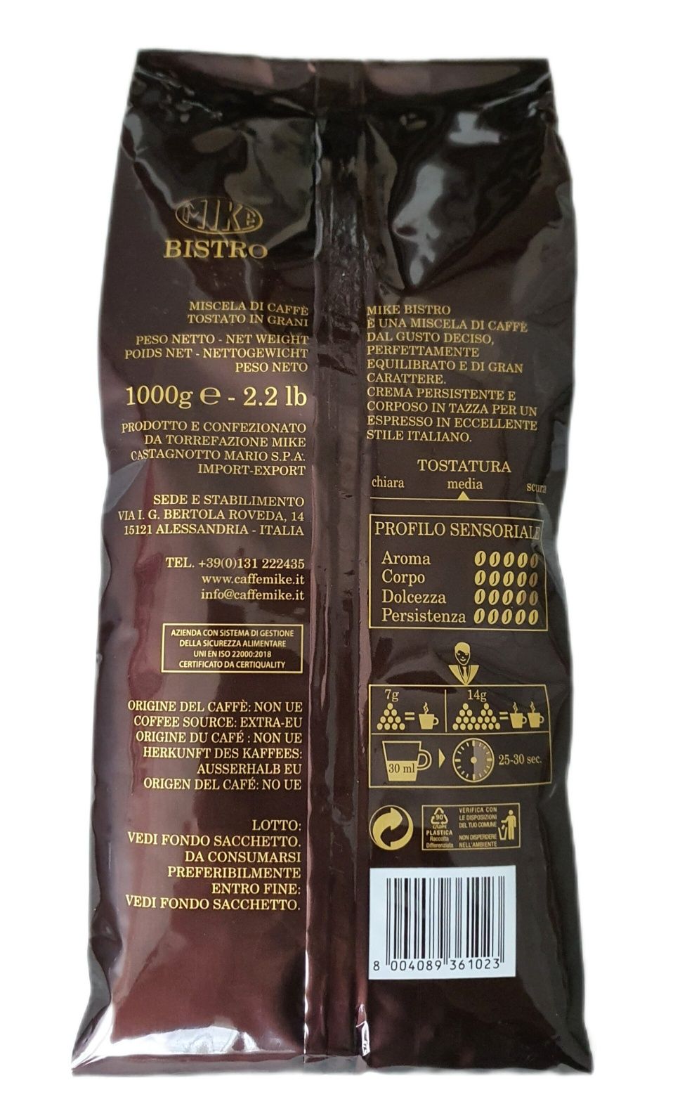 Kawa Ziarnista Mike Bistro Cremoso 4KG