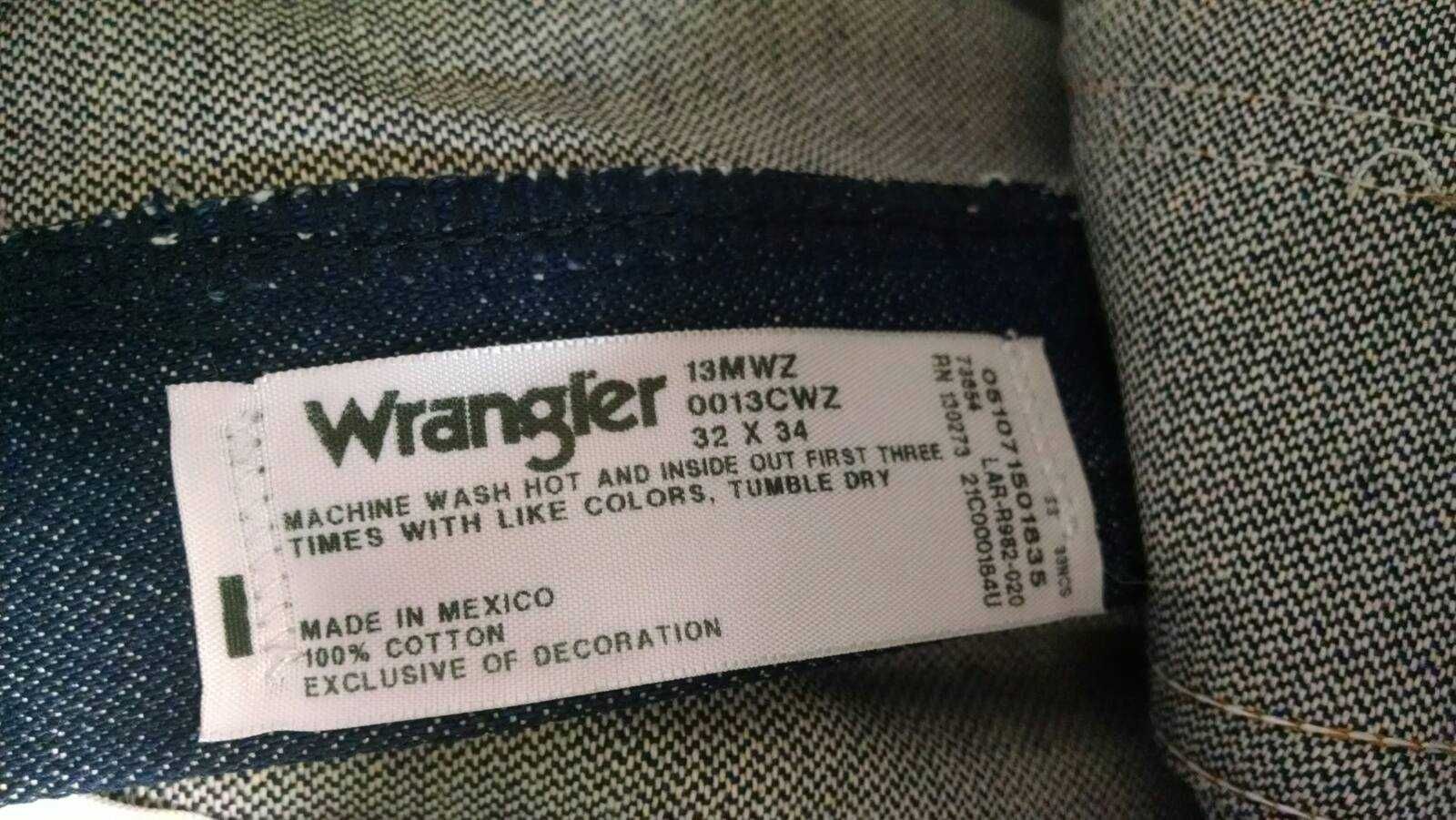 Джинси Wrangler 13MWZ Rigid, 32x34, Levis 501 36x34 нові