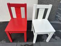 Krzeselko czerwone dla dziecka drewniane Ikea Kritter