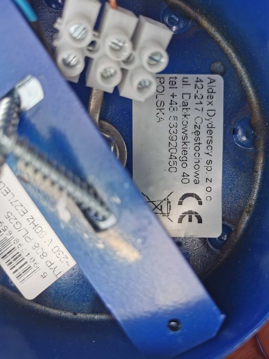 Nowoczesna niebieska lampa wisząca Aldex –nowa, z żarówką