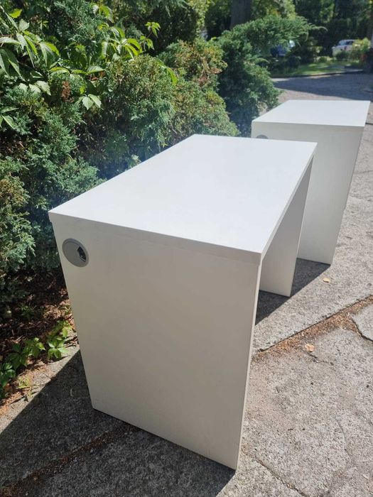 Biurko białe 80x64,5 cm biurka białe stoły biurowe do biur szkół domu