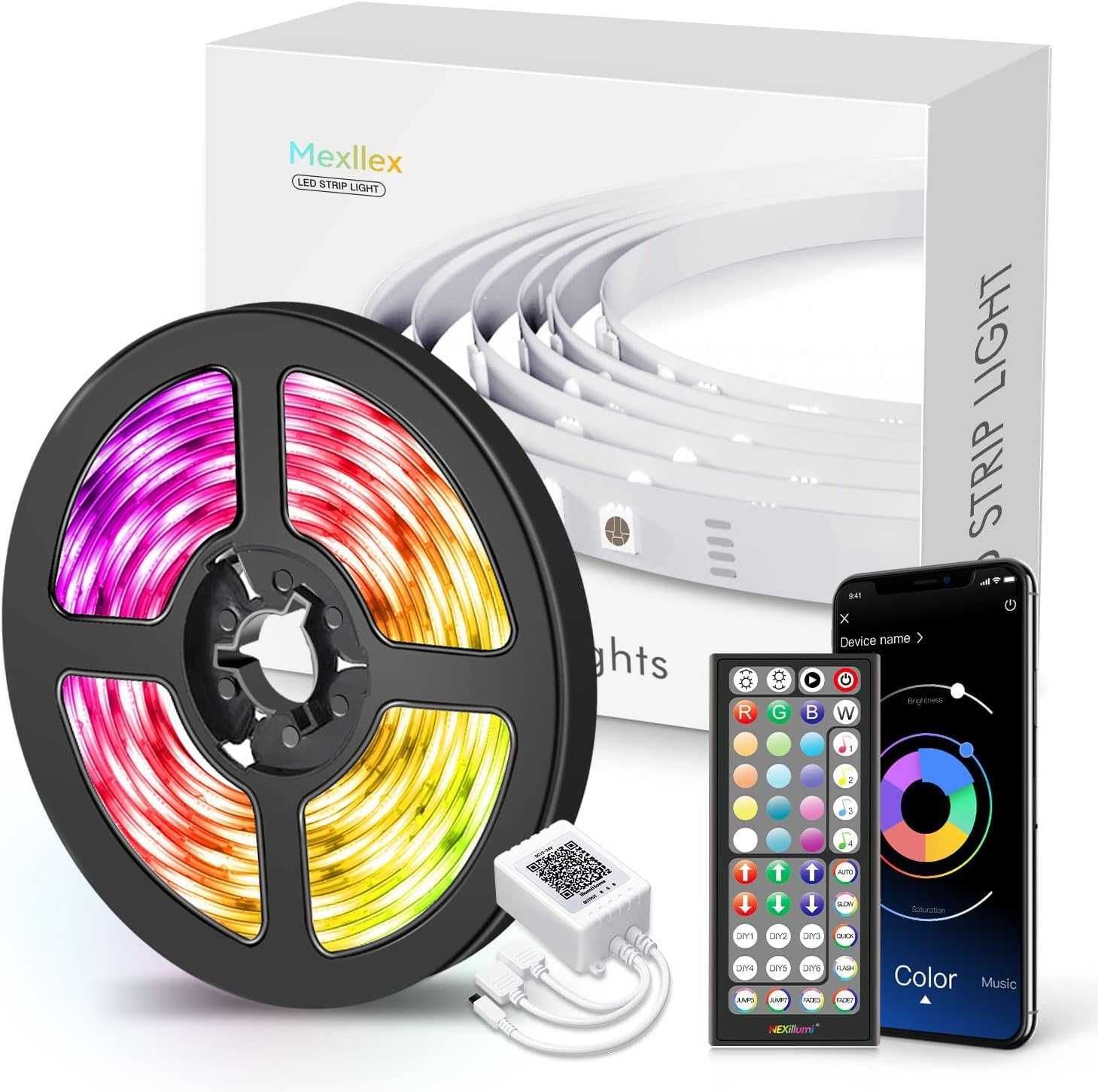Taśma LED 15 m Bluetooth RGB LED SYNCHRONIZACJA z Muzyką PILOT