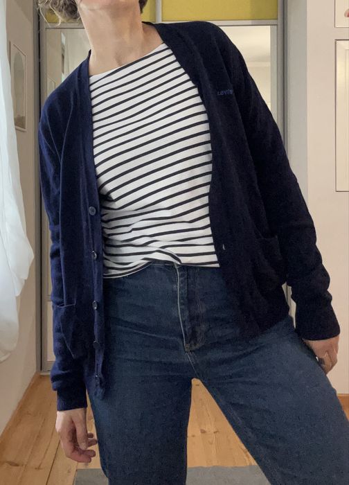 Levi’s kardigan krótki granatowy L wełniany #levis #welniany
