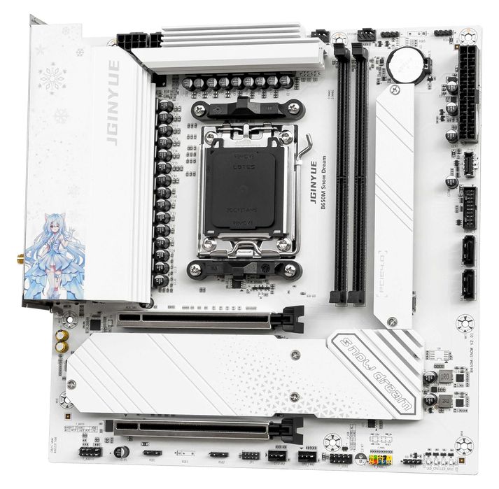 Комплект AM5 | JGINYUE B650M Snow Dream + Ryzen 7500F + 32Гб DDR5