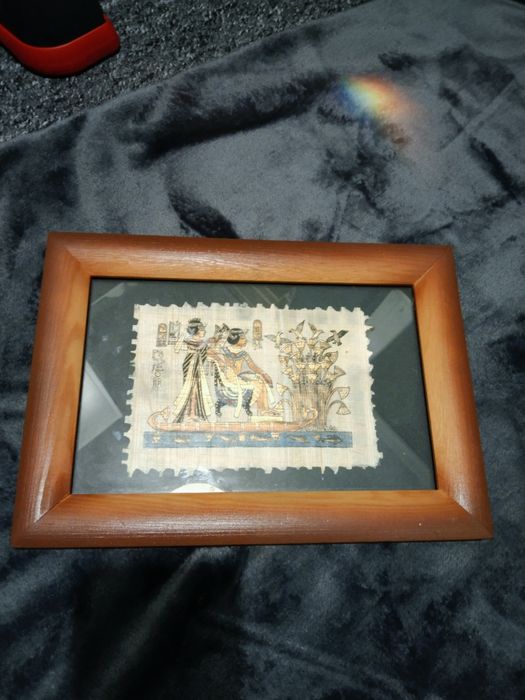 Obraz egipski na papirusie obrazy 3 sztuki