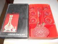 Garrafa de licor e 6 copos cristal D'arques