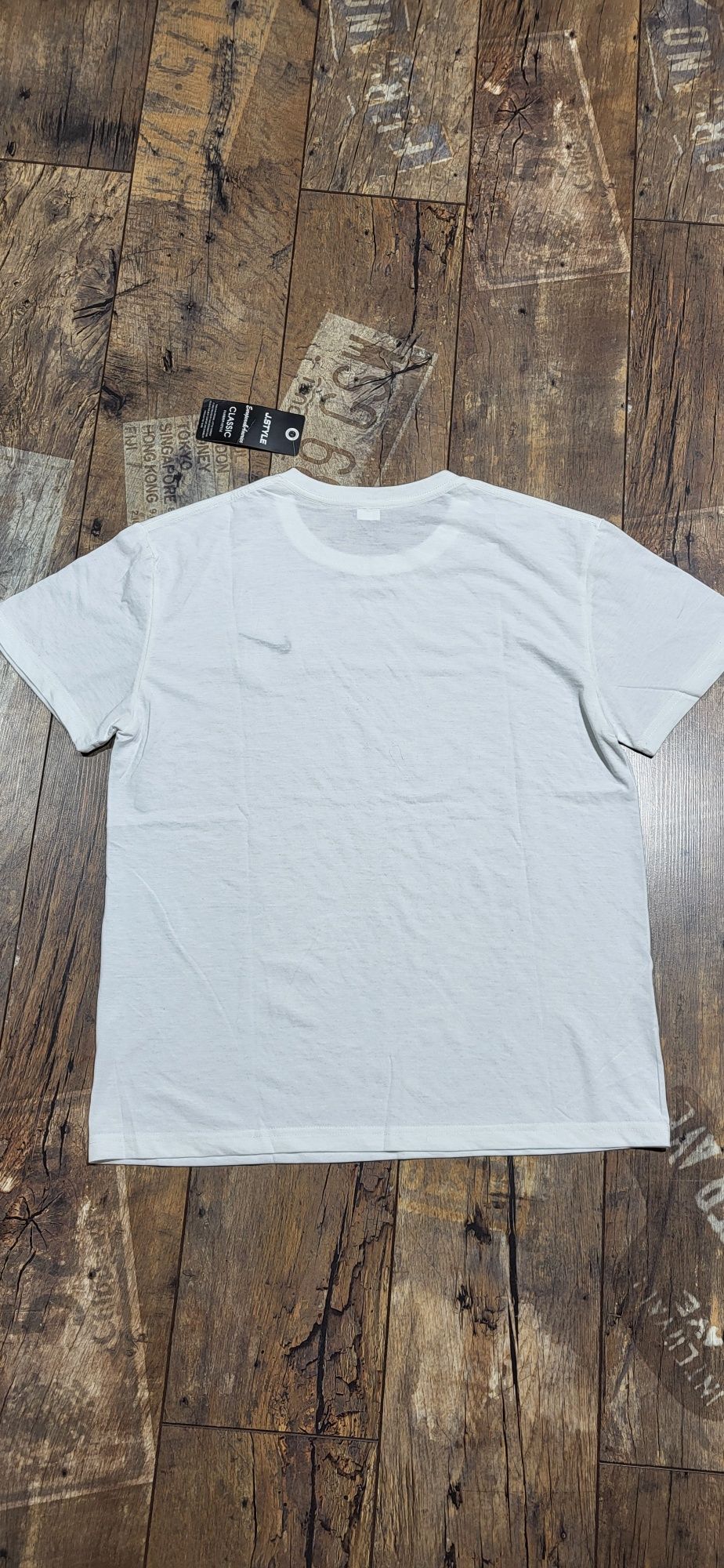 Biała koszulka męska t-shirt młodzieżowa bawełna premium M