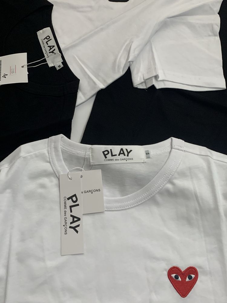 Футболка CDG/Футболка Play/футболка з очима/ФУТБОЛКА З СЕРДЕЧКОМ
