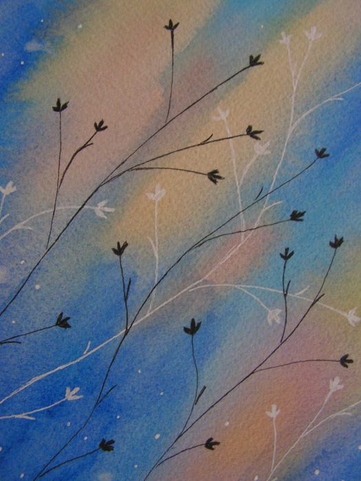 Akwarela "Blask poranka" - oprawiona