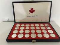 Caixa 28 moedas Jogos Olímpicos Canadá 1976