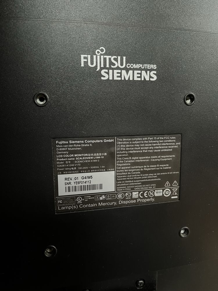 Monitor fujitsu siemens scenicview A19-3