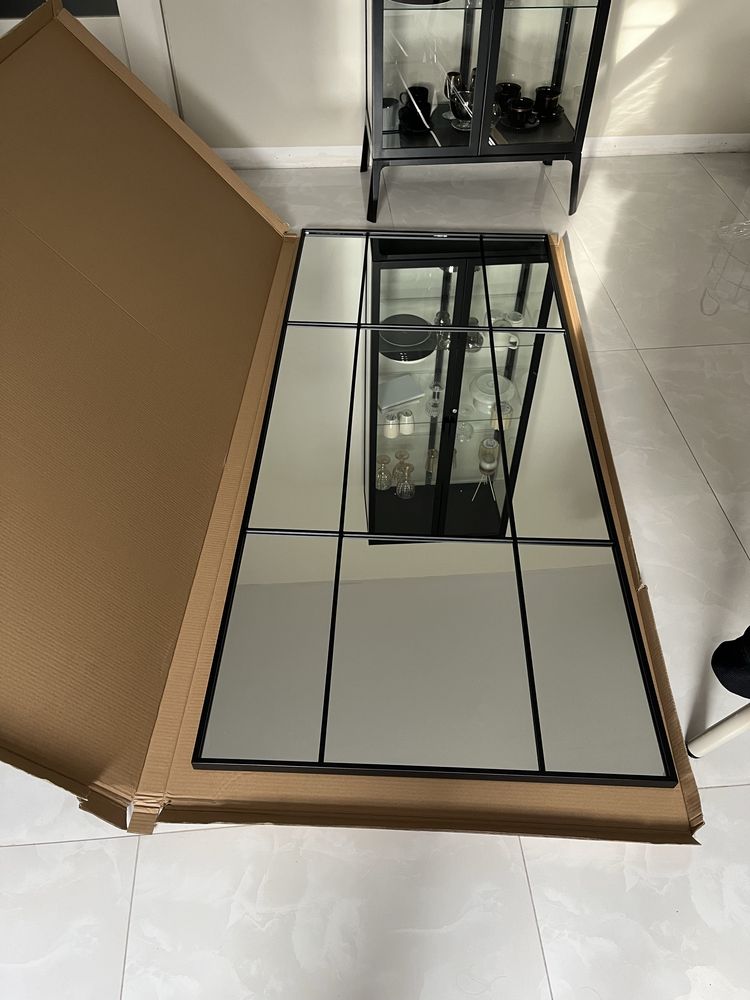 Lustro czarne styl loft 180x80
