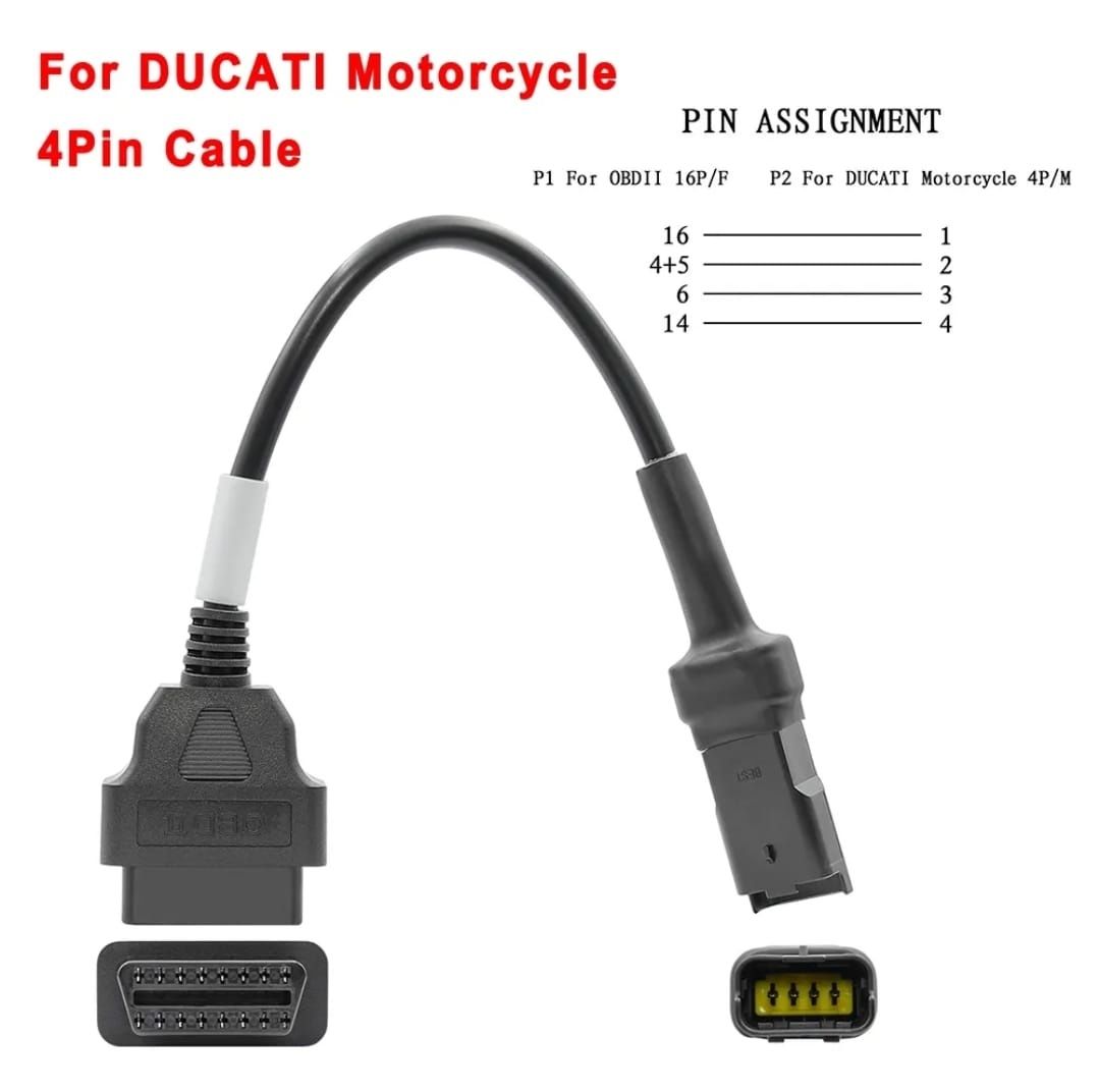 Cabos obd obd2 adapatadores Motos Honda Kawasaki Yamaha Suzuki Ducati