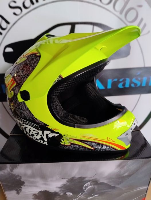 Kask Crossowy City-Bike Dziecięcy Junior Tatan Seledynowy