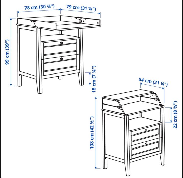 Komoda/przewijak IKEA SUNDVIK + gratis pojemniki