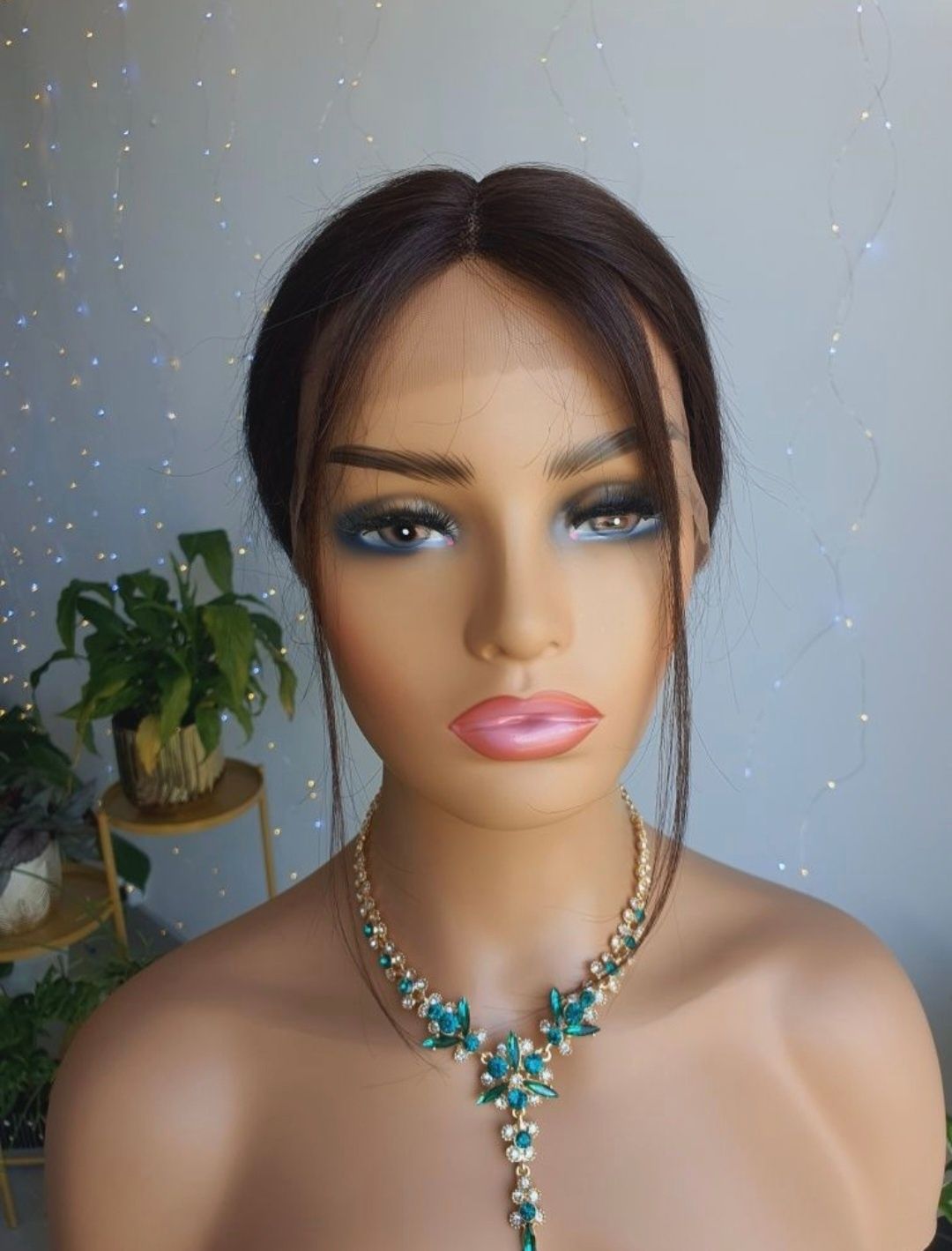 Peruka z włosów naturalnych Megan ciemny brąz lace front