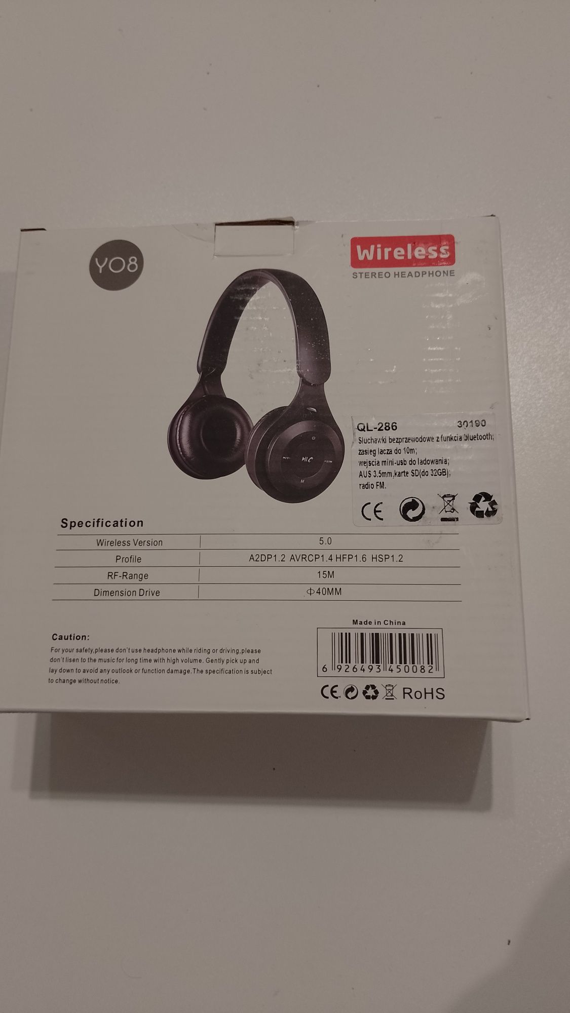 Słuchawki Bluetooth Y08
