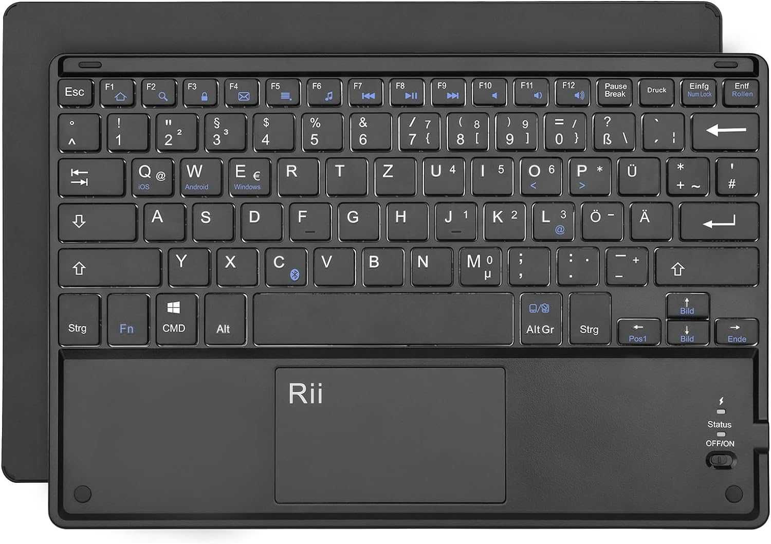 Klawiatura Bluetooth Rii z touchpadem, klawiatura bezprzewodowa QWERTZ