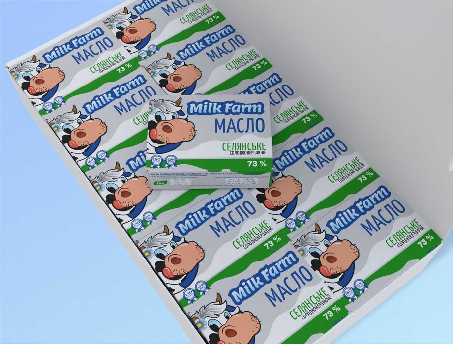 Масло солодковершкове Селянське 73% ТМ Milk Farm фасоване 4кг (20 шт)