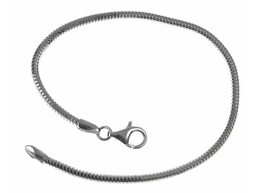 Srebrna Bransoleta Żmijka Snake Baza Charms 17Cm B262_17