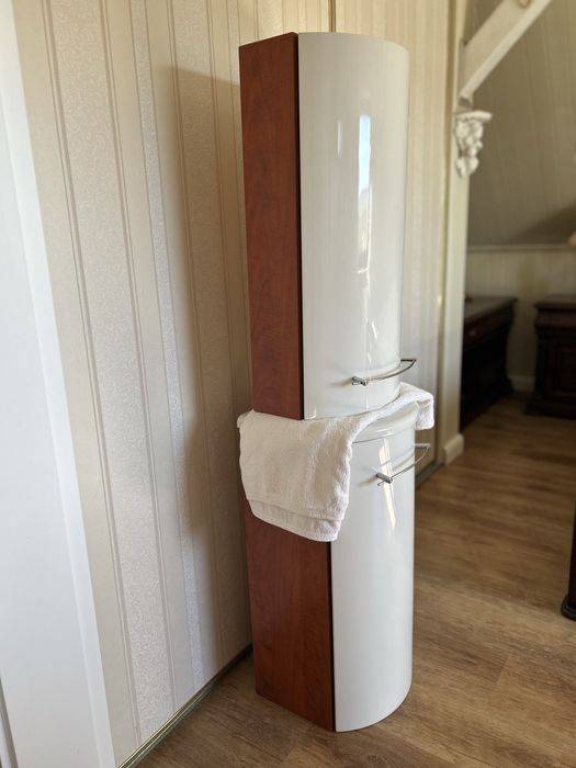 Nowe Szafki łazienkowe komplet wysoki połysk półokrągłe podwieszane