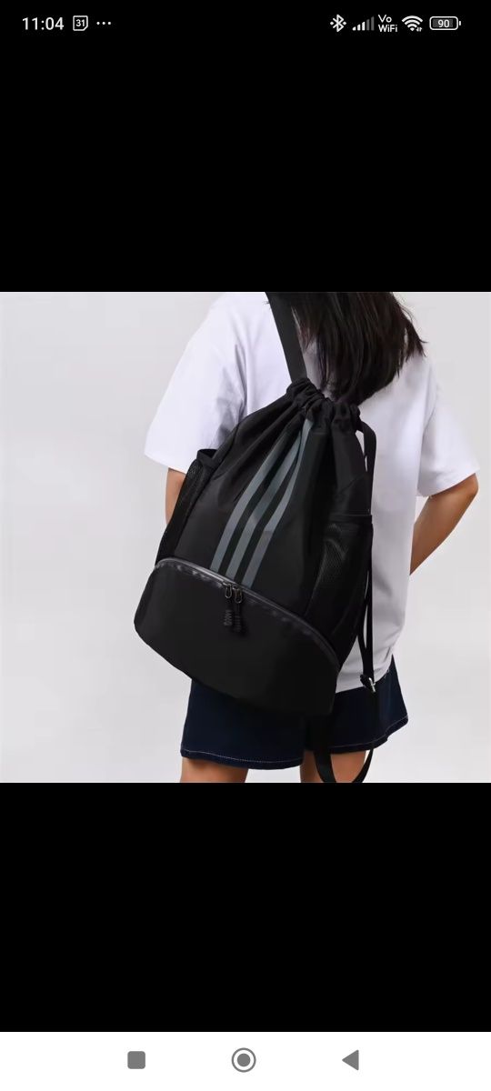 Hit plecak unisex trening siłownia sport czarny 3paski