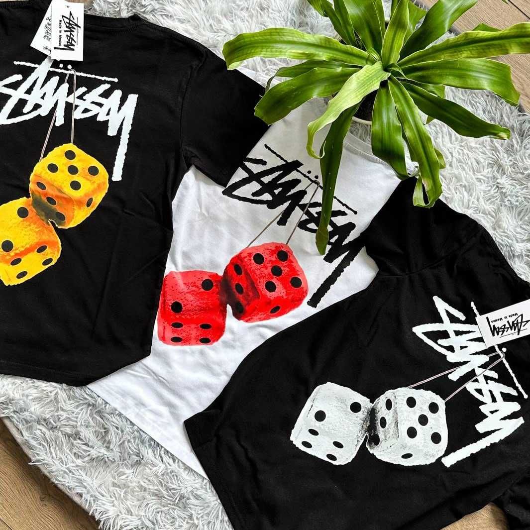 Футболка Stussy Fuzzy Ice • Чорний, Білий • Стусси BIG Logo