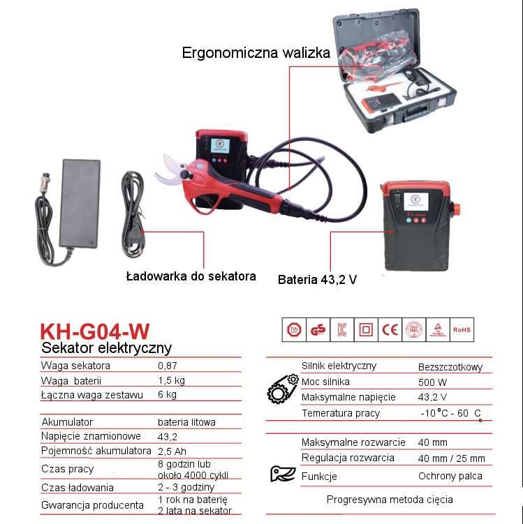 Sekator Elektryczny swansoft  40 mm Kingson HANGTALK Jak Ausonia