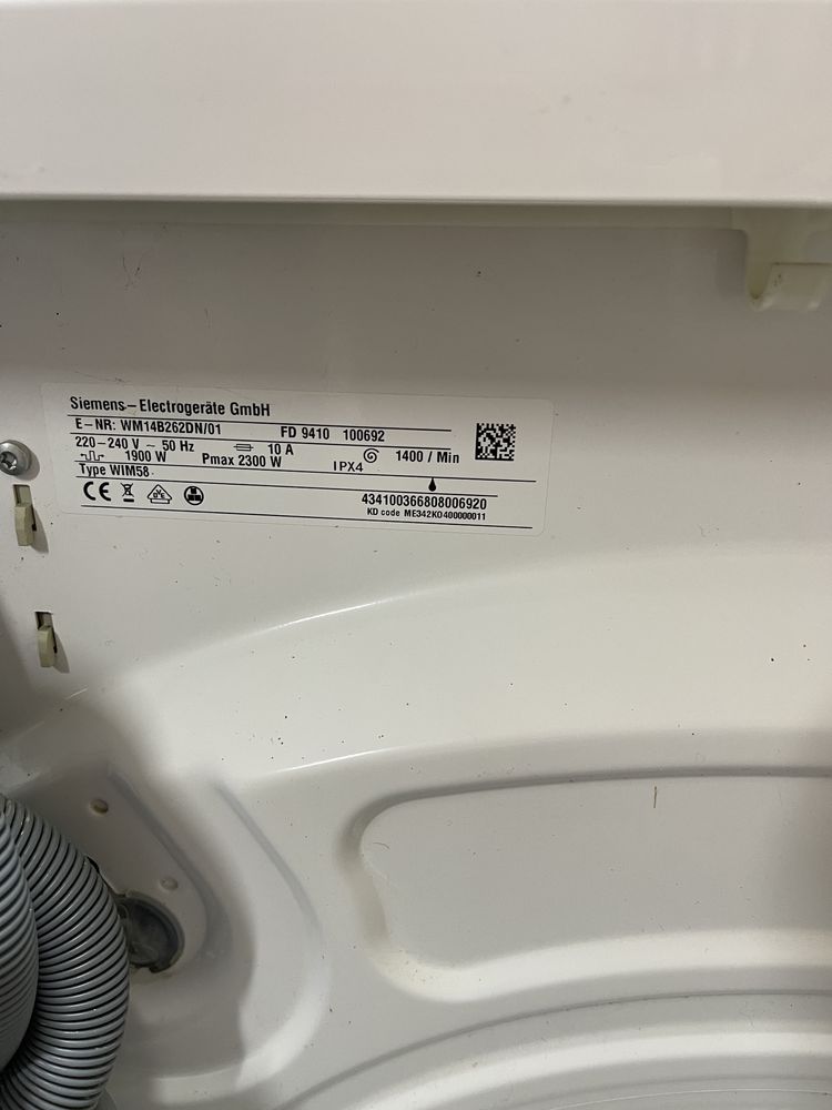 Пральна машина SIEMENS WM14B262DN W9552