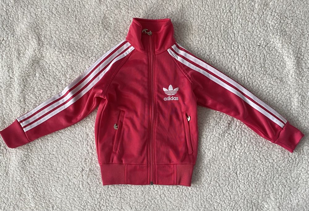 Różowy dres adidas komplet zestaw bluza plus spodnie